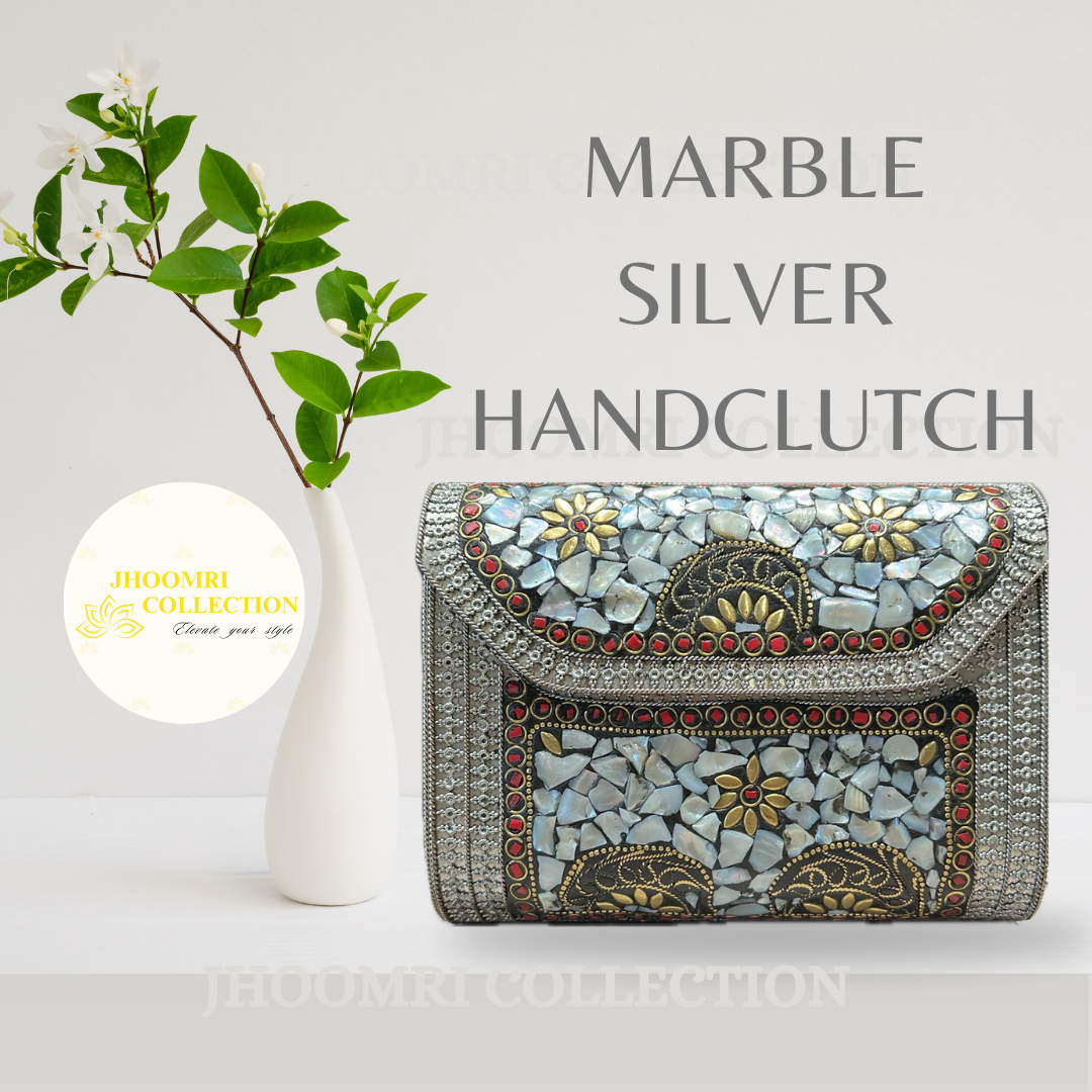 Marble Silver Handclutch
