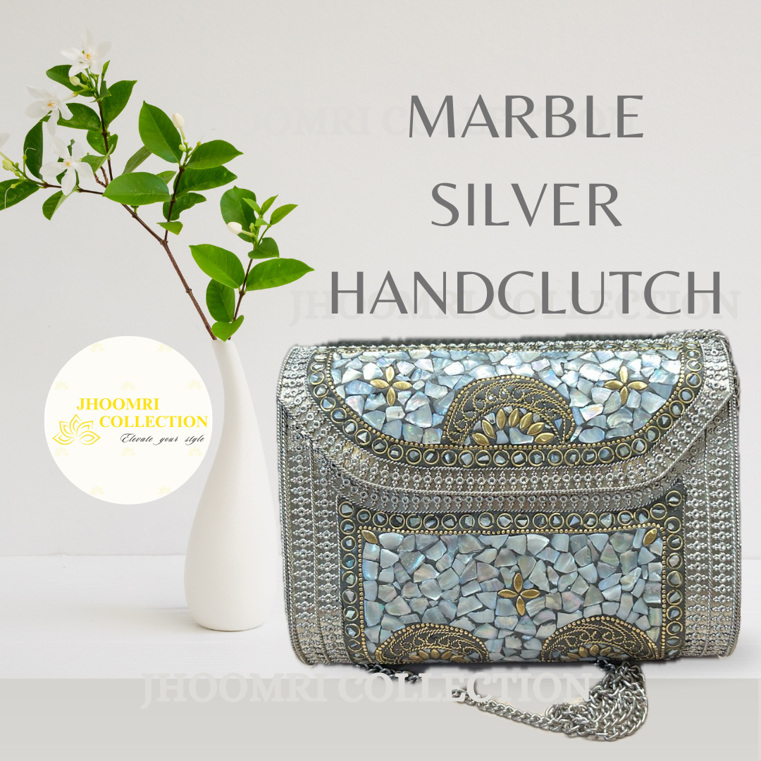 Marble Silver Handclutch